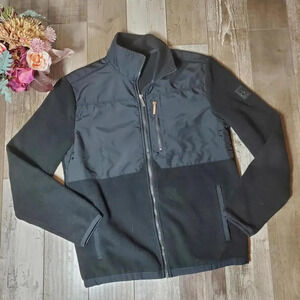 Calvin Klein Men's Size Smal Full Zip Up Mock Neck Fleece Jacket Black NWOT